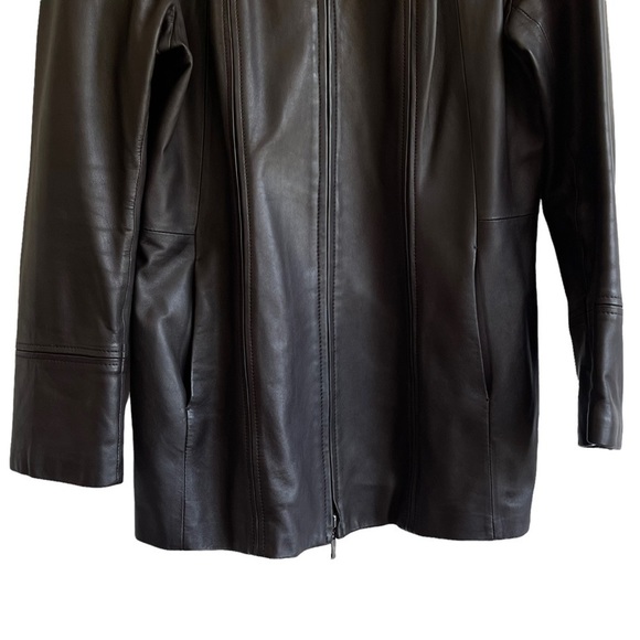 Vintage Danier Brown Leather Blazer Trench Jacket Buttery Soft - Picture 7 of 14